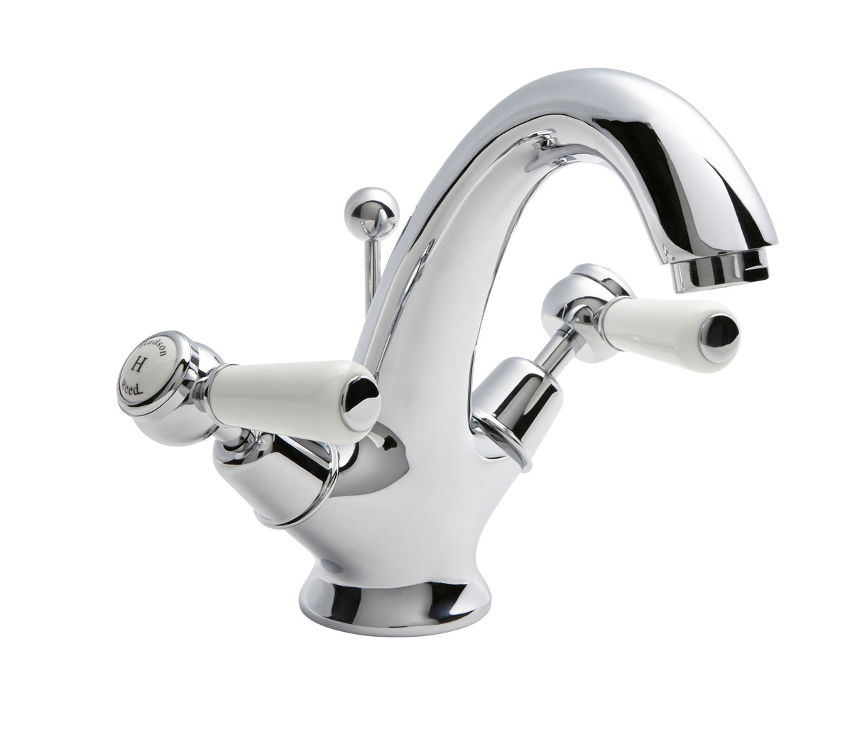 Old London Topaz /White Mono Basin Mixer With Dome Collar and Lever Handle Mixer and Waste