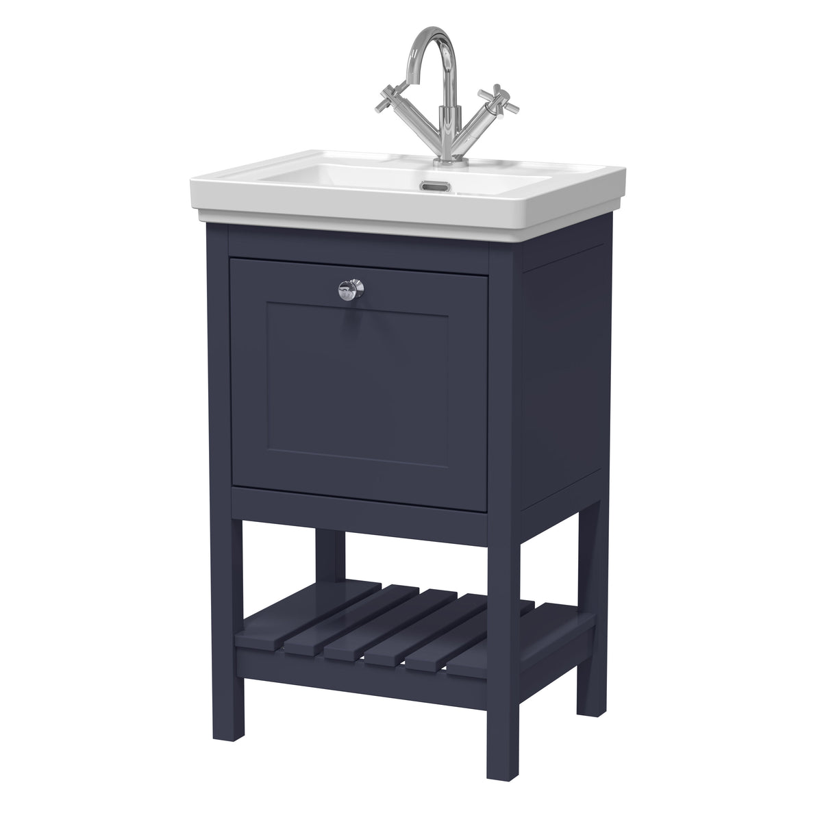 Old London Bexley 500mm 1 Drawer Floor Standing Vanity Unit With 1 Tap Hole Basin