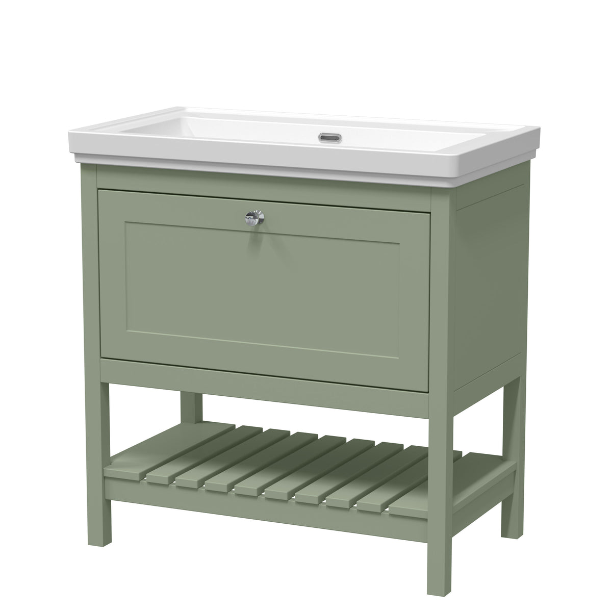 Old London Bexley 800mm 1 Drawer Floor Standing Vanity Unit With Basin