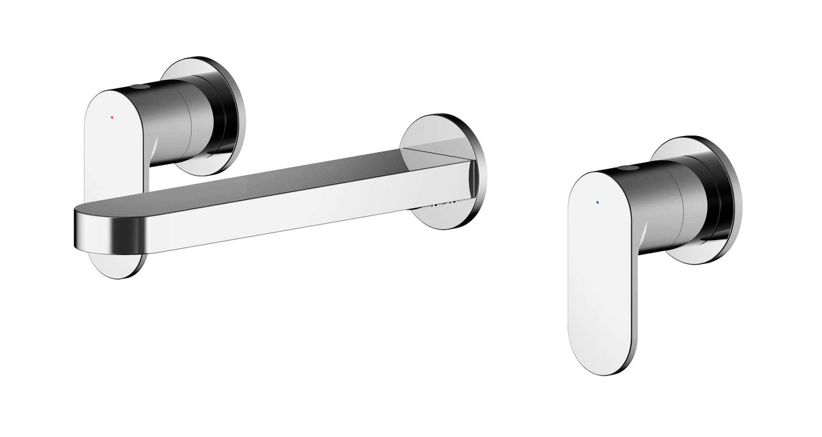Nuie Binsey 3 Tap Hole Wall Mounted Basin Mixer