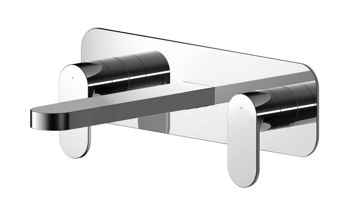 Nuie Binsey 3 Tap Hole Wall Mounted Basin Mixer With Plate