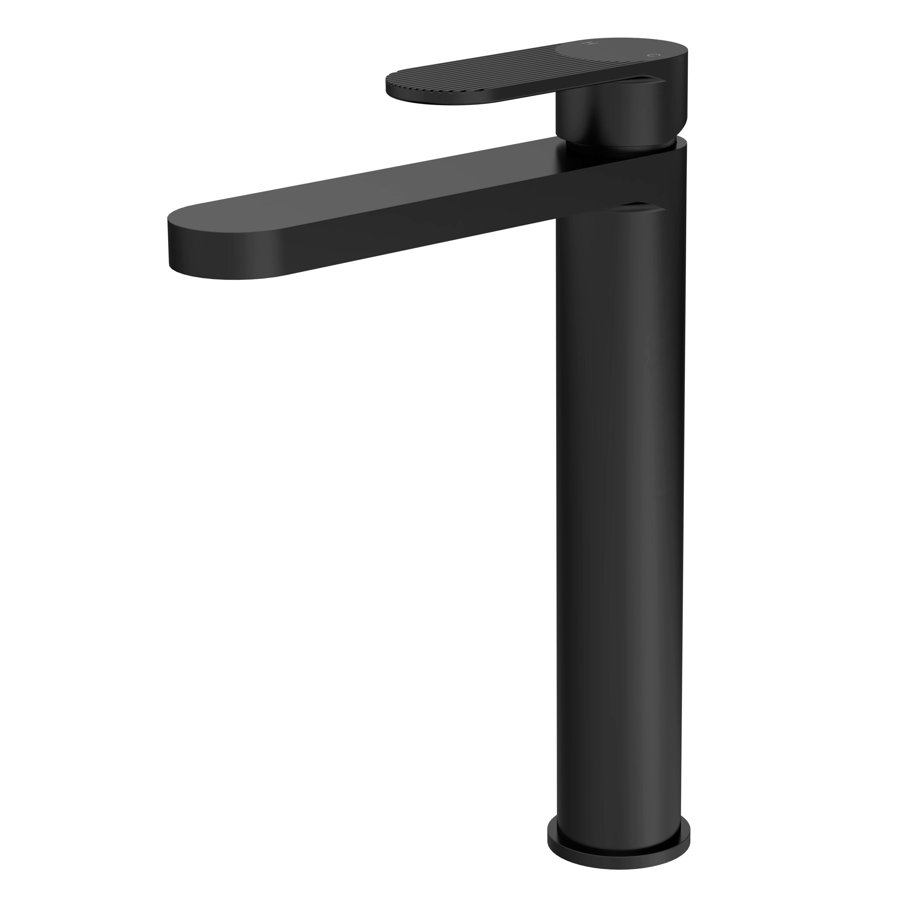 nuie Cyprus Matt Black High Rise Mono Basin Mixer