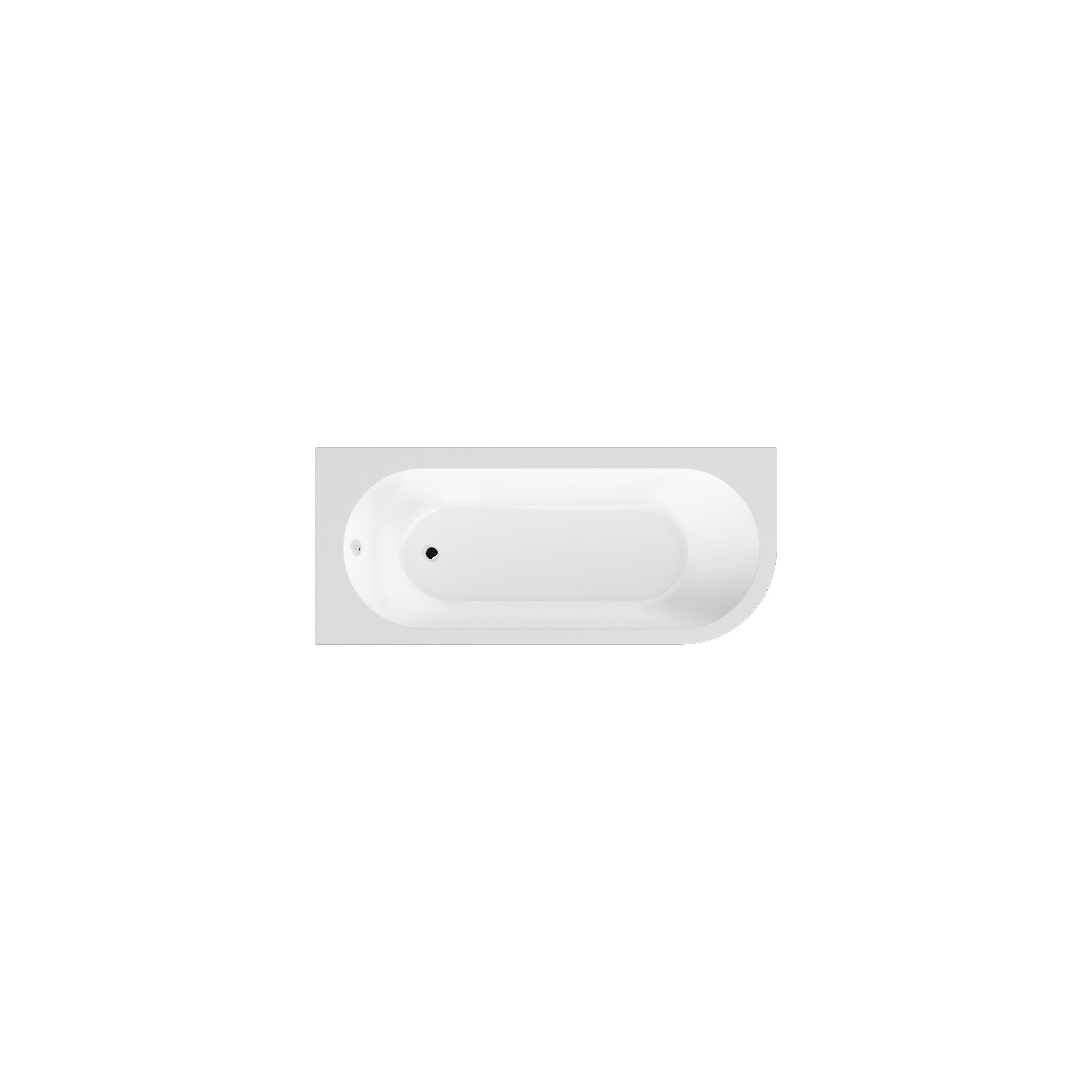 nuie Crescent 1700mm Left-Hand Curved Corner Bath With Legs And Panel