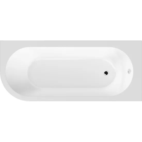 Nuie Crescent 1700mm Right-Hand Curved Corner Bath With Legs And Panel