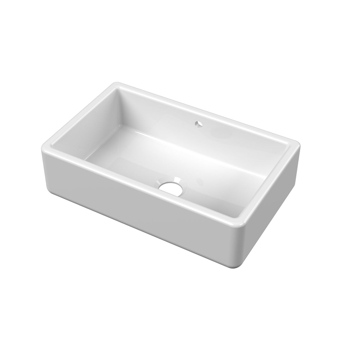 Nuie 795mm x 500mm x 220mm Fireclay Single Bowl Traditional Thick Walled Butler Sink