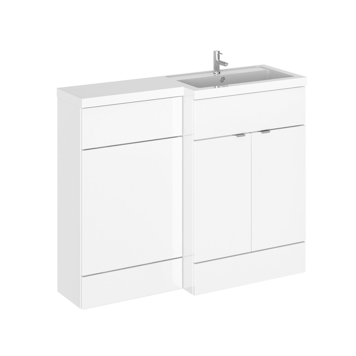 Hudson Reed Fusion 1100mm 2 Door Floor Standing Combination Unit With Polymarble Basin