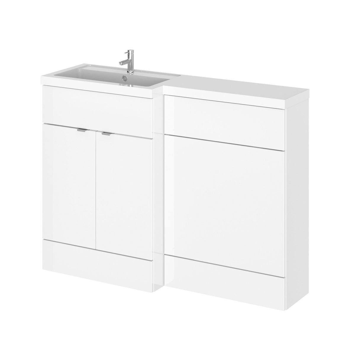 Hudson Reed Fusion 1200mm 4 Door Floor standing Left-Hand Combination Unit With Polymarble Basin