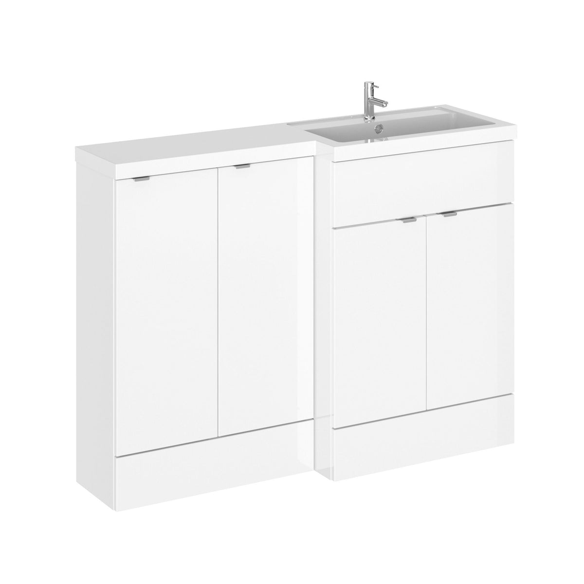 Hudson Reed Fusion 1200mm 4 Door Floor standing Right-Hand Combination Unit With Polymarble Basin