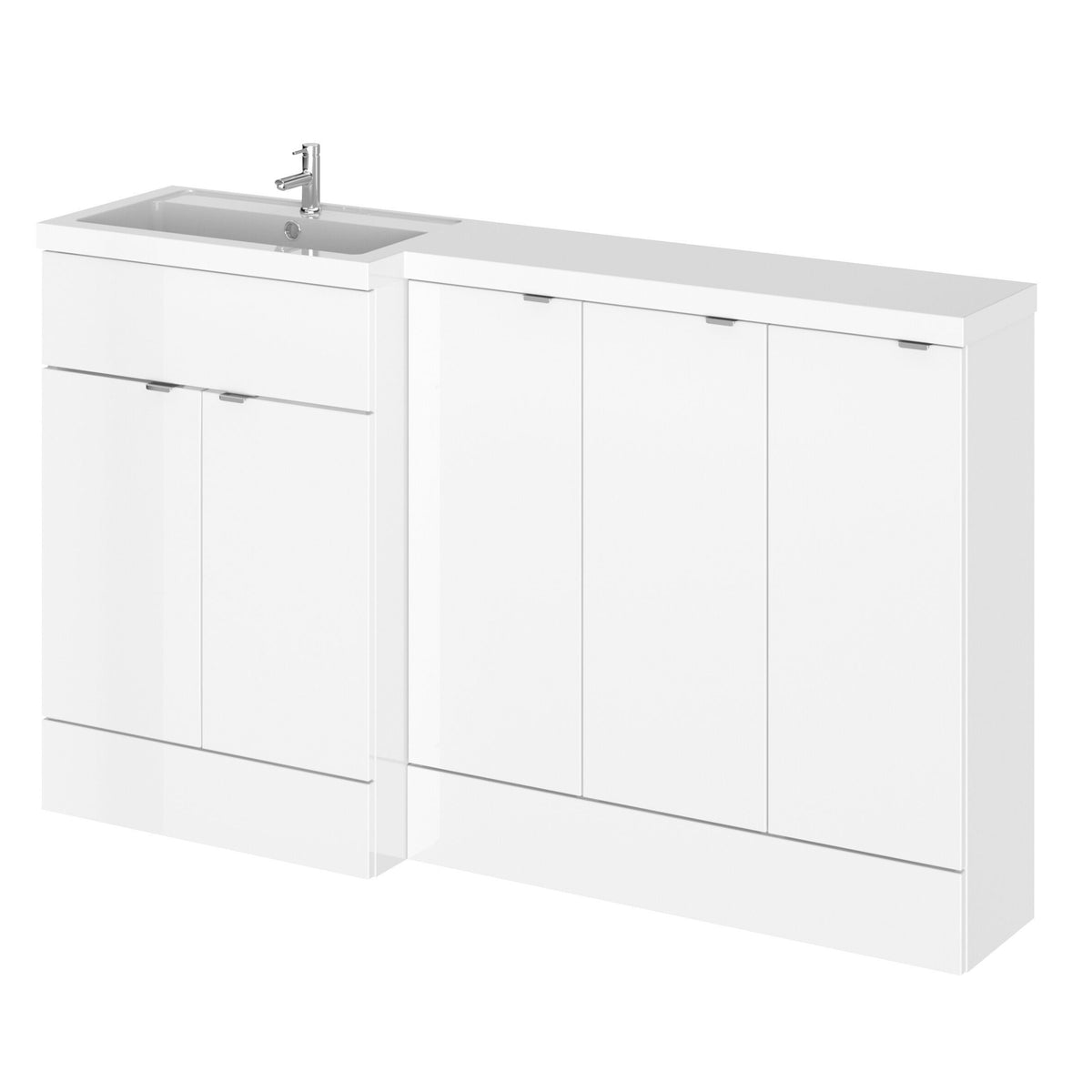 Hudson Reed Fusion 1500mm 2 Door Floor Standing Left-Hand Combination Unit With Polymarble Basin