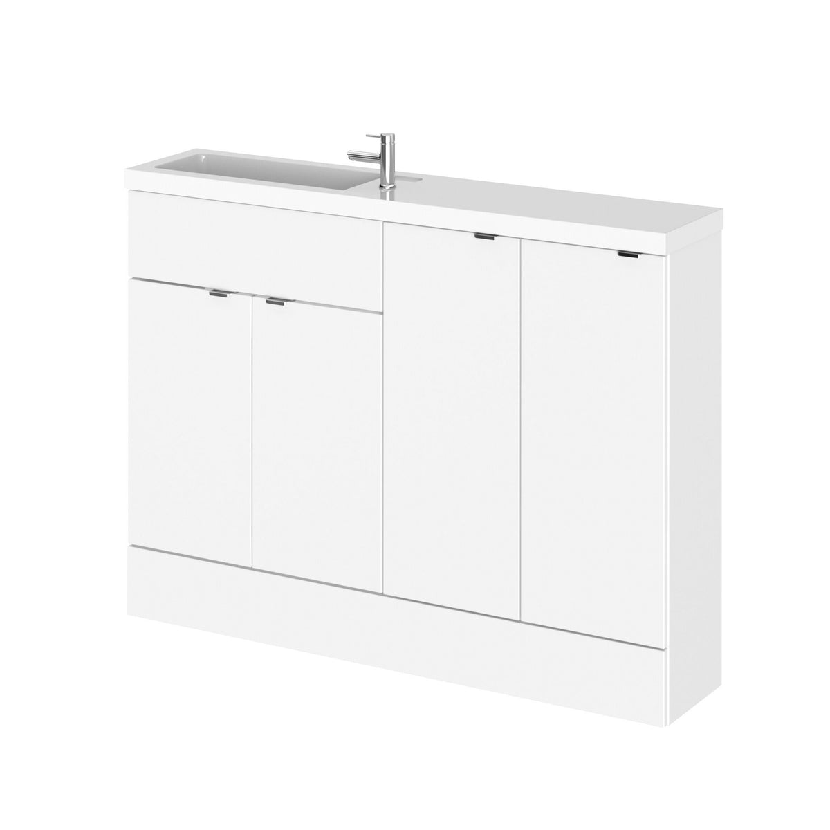Hudson Reed Fusion 1200mm 4 Door Floor standing Compact Combination Unit With Polymarble Basin