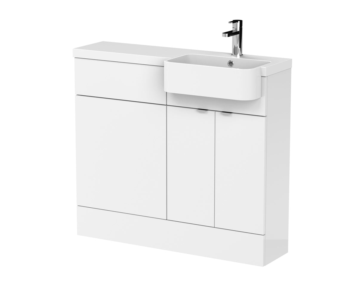 Hudson Reed Fusion 1000mm 2 Door Floor Standing Right-Hand Combination Unit With Polymarble Basin