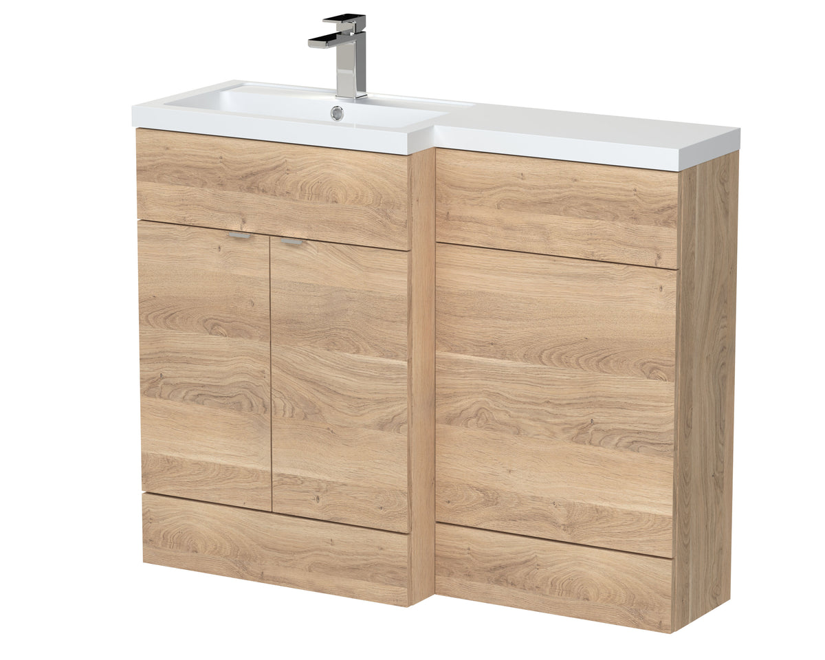 Hudson Reed Fusion 1100mm 2 Door Floor Standing Left-Hand Combination Unit With Polymarble Basin