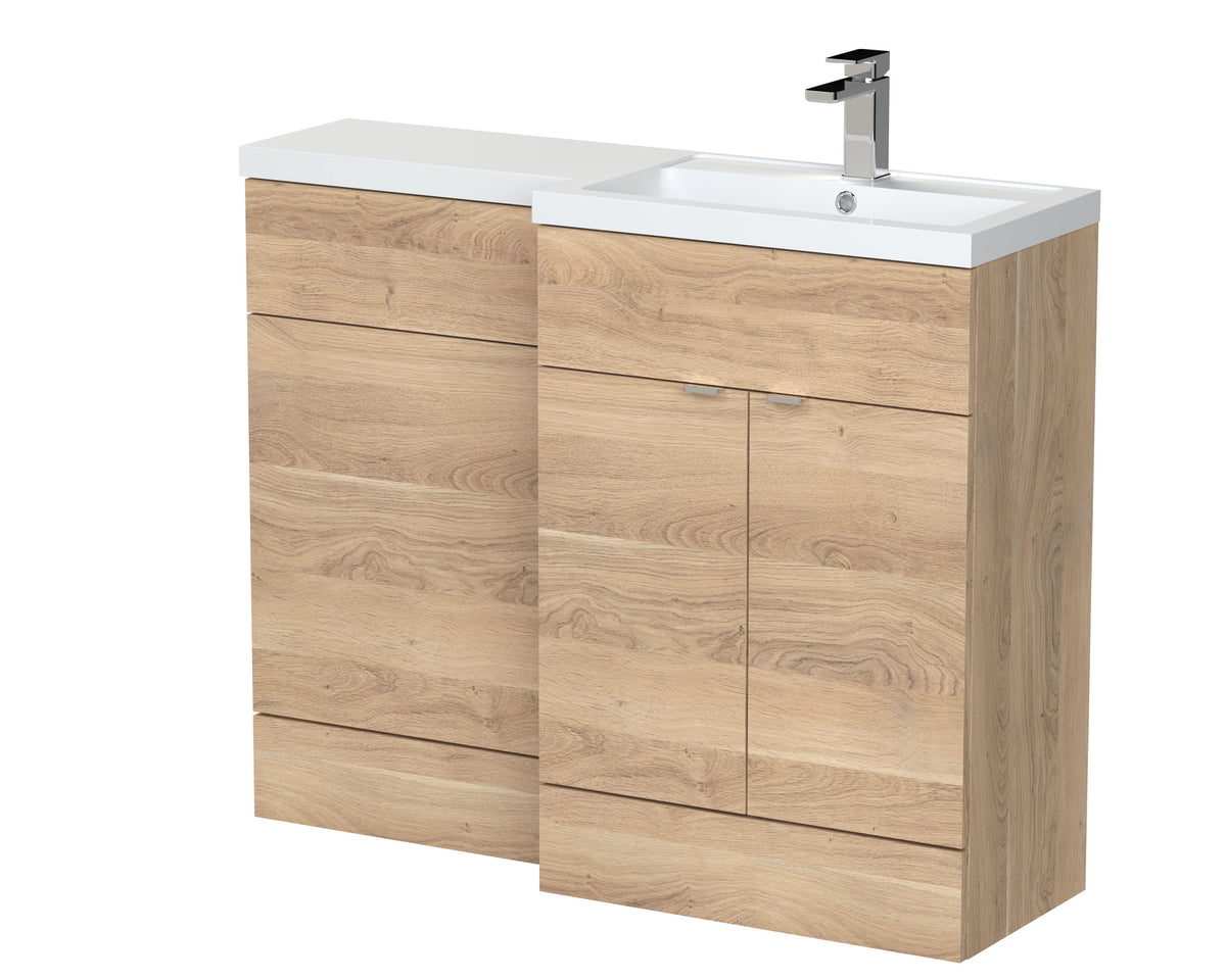 Hudson Reed Fusion 1100mm 2 Door Floor Standing Combination Unit With Polymarble Basin