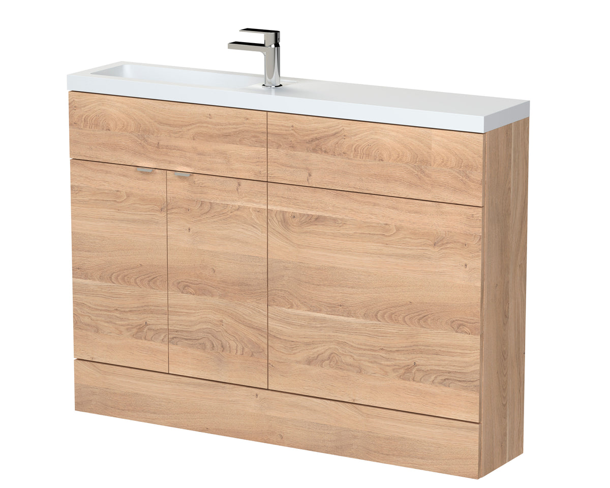 Hudson Reed Fusion 1200mm 4 Door Floor standing Compact Combination Unit With Polymarble Basin