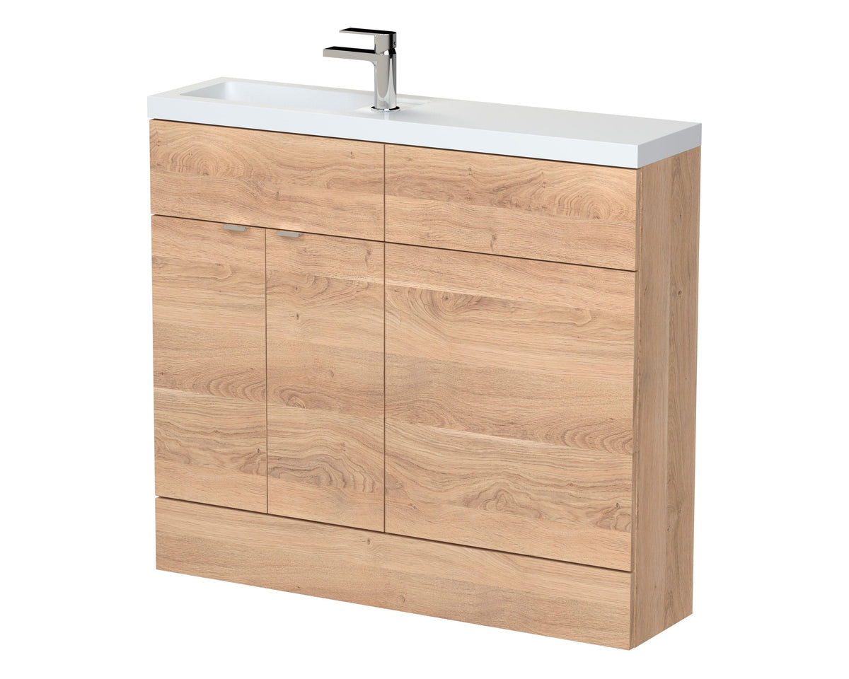 Hudson Reed Fusion 1000mm 2 Door Floor Standing Compact Vanity With WC Unit