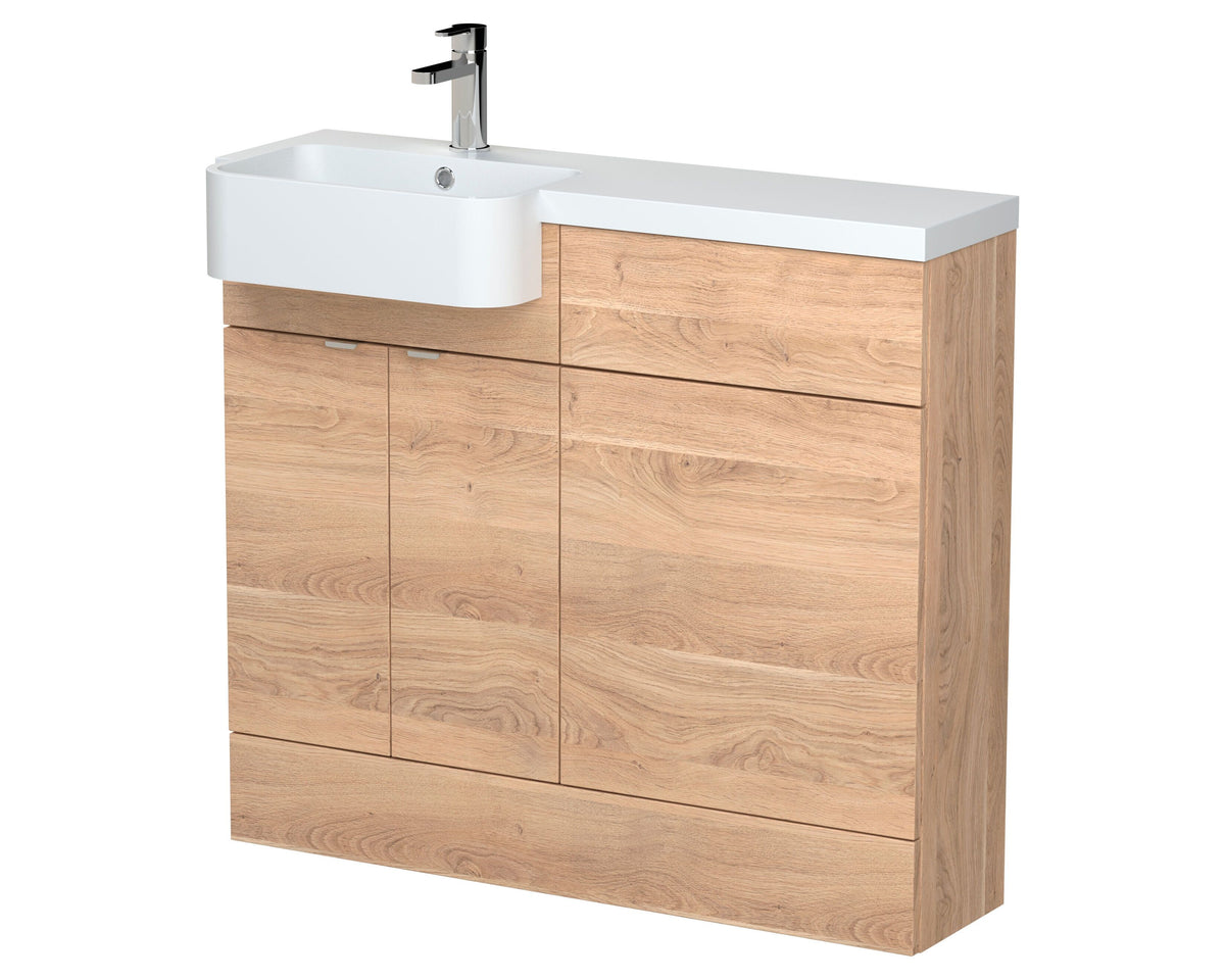 Hudson Reed Fusion 1000mm 2 Door Floor Standing Left-Hand Combination Unit With Polymarble Basin