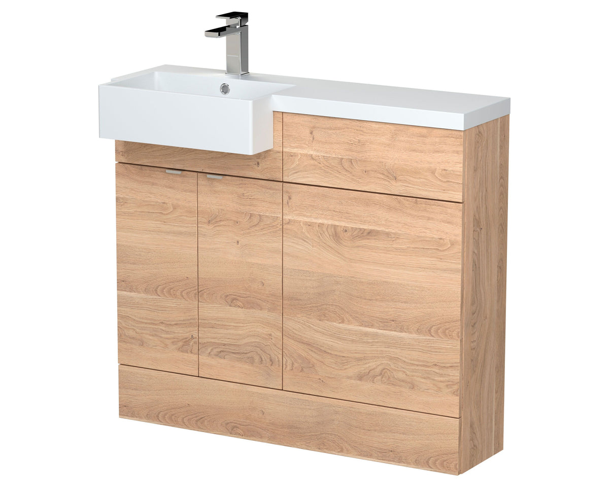 Hudson Reed Fusion 1000mm 2 Door Floor Standing Left-Hand Combination Unit With Polymarble Basin