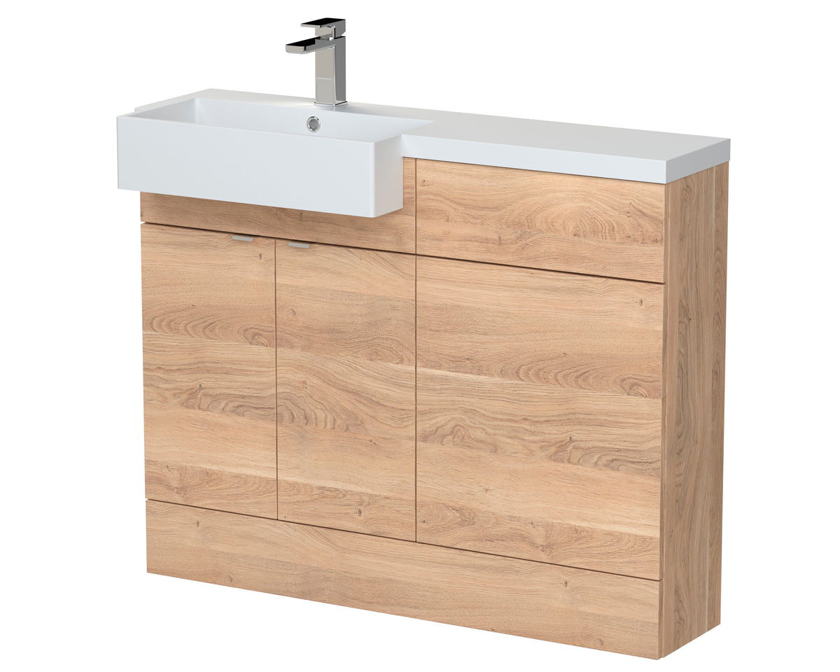 Hudson Reed Fusion 1100mm 2 Door Floor Standing Left-Hand Combination Unit With Polymarble Basin