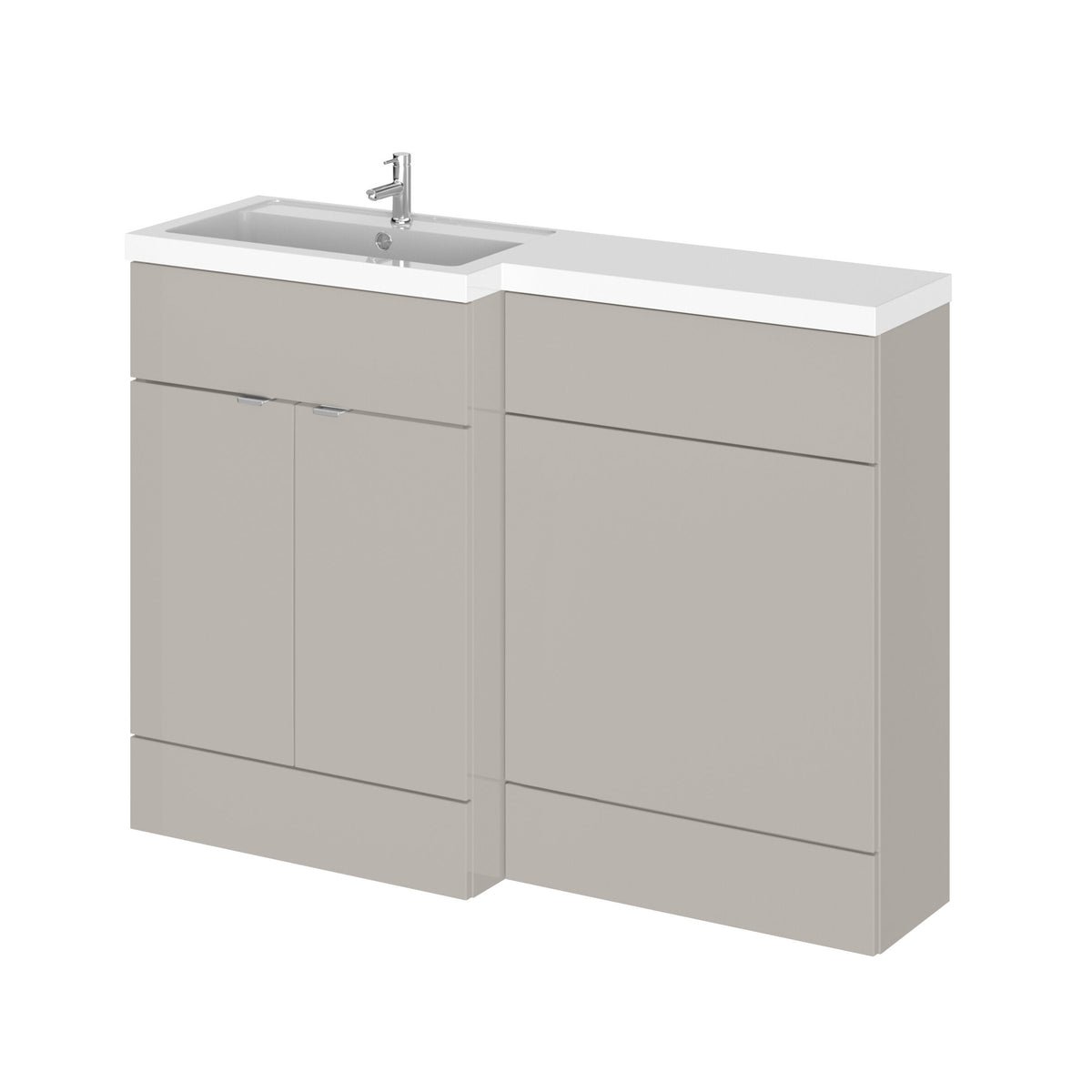 Hudson Reed Fusion 1200mm 4 Door Floor standing Left-Hand Combination Unit With Basin