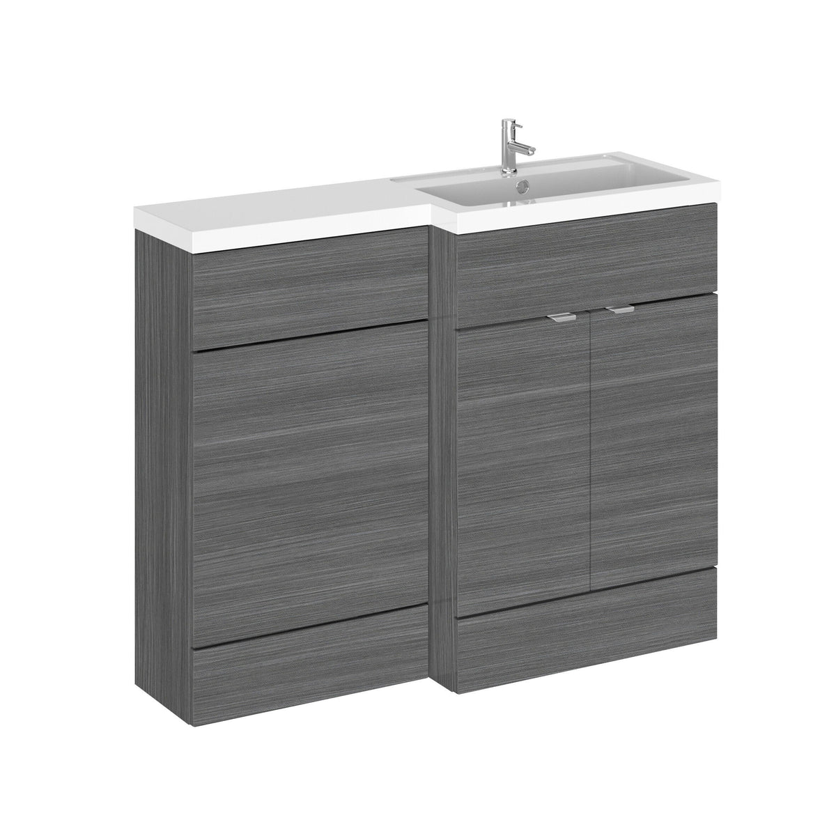Hudson Reed Fusion 1100mm 2 Door Floor Standing Combination Unit With Polymarble Basin