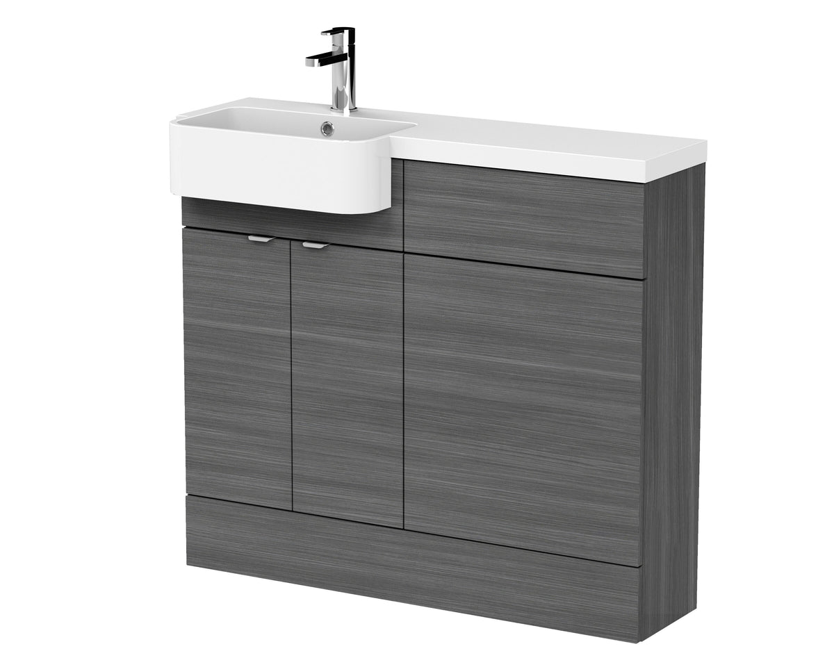 Hudson Reed Fusion 1000mm 2 Door Floor Standing Left-Hand Combination Unit With Polymarble Basin
