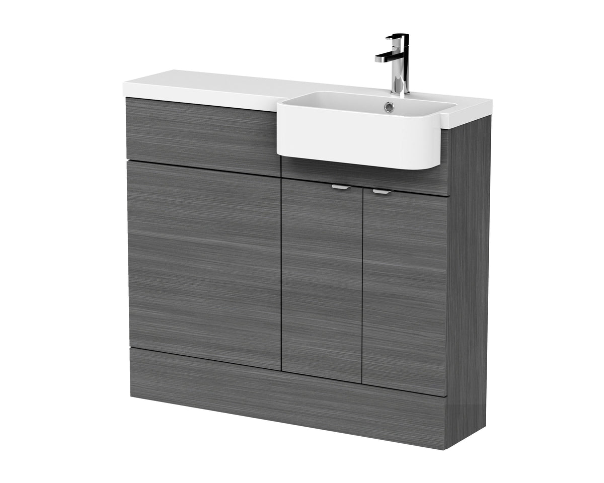 Hudson Reed Fusion 1000mm 2 Door Floor Standing Right-Hand Combination Unit With Polymarble Basin