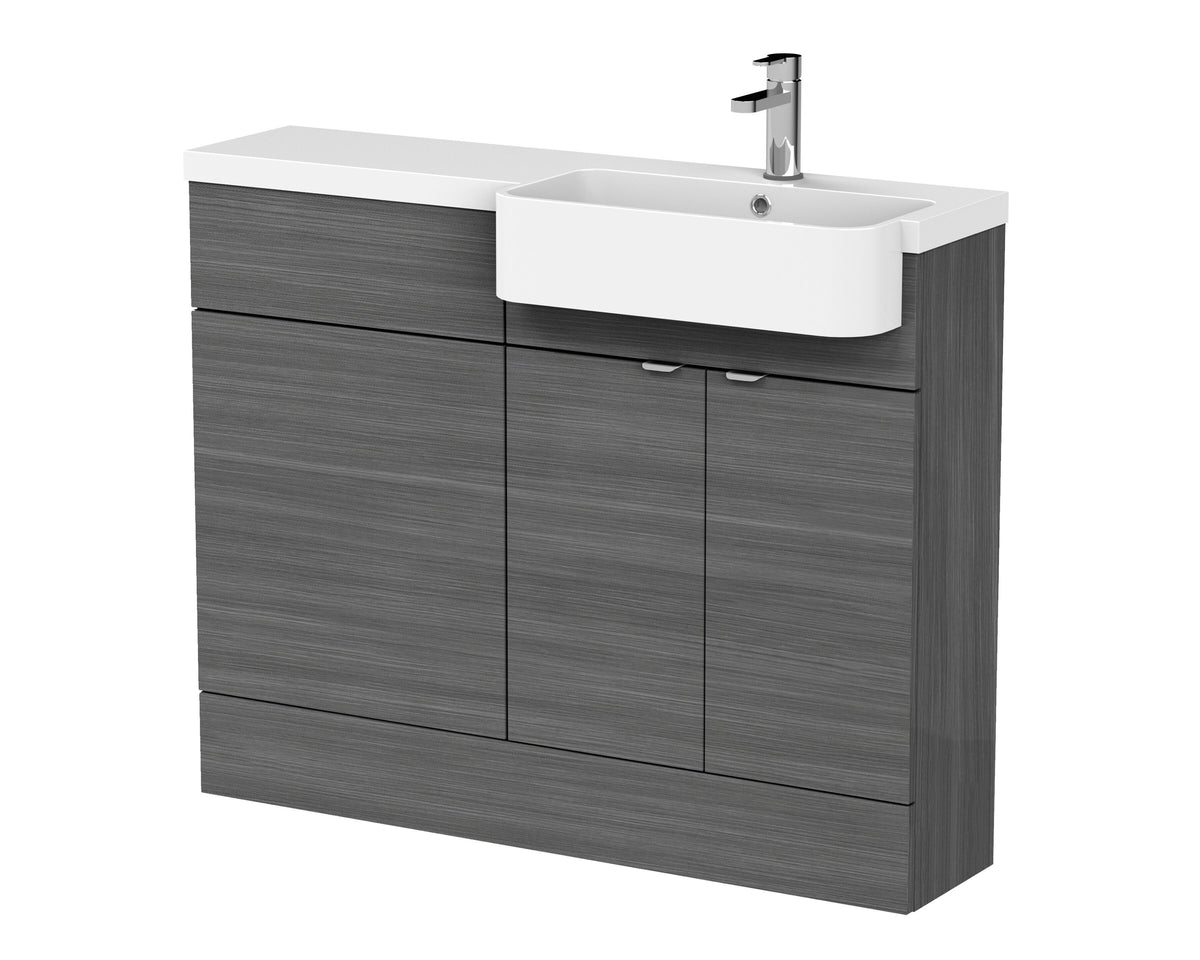 Hudson Reed Fusion 1100mm 2 Door Floor Standing Right-Hand Combination Unit With Polymarble Basin