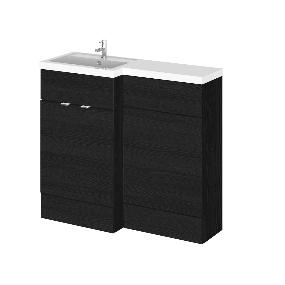 Hudson Reed Fusion 1000mm 2 Door Floor Standing Left-Hand Combination Unit With Polymarble Basin