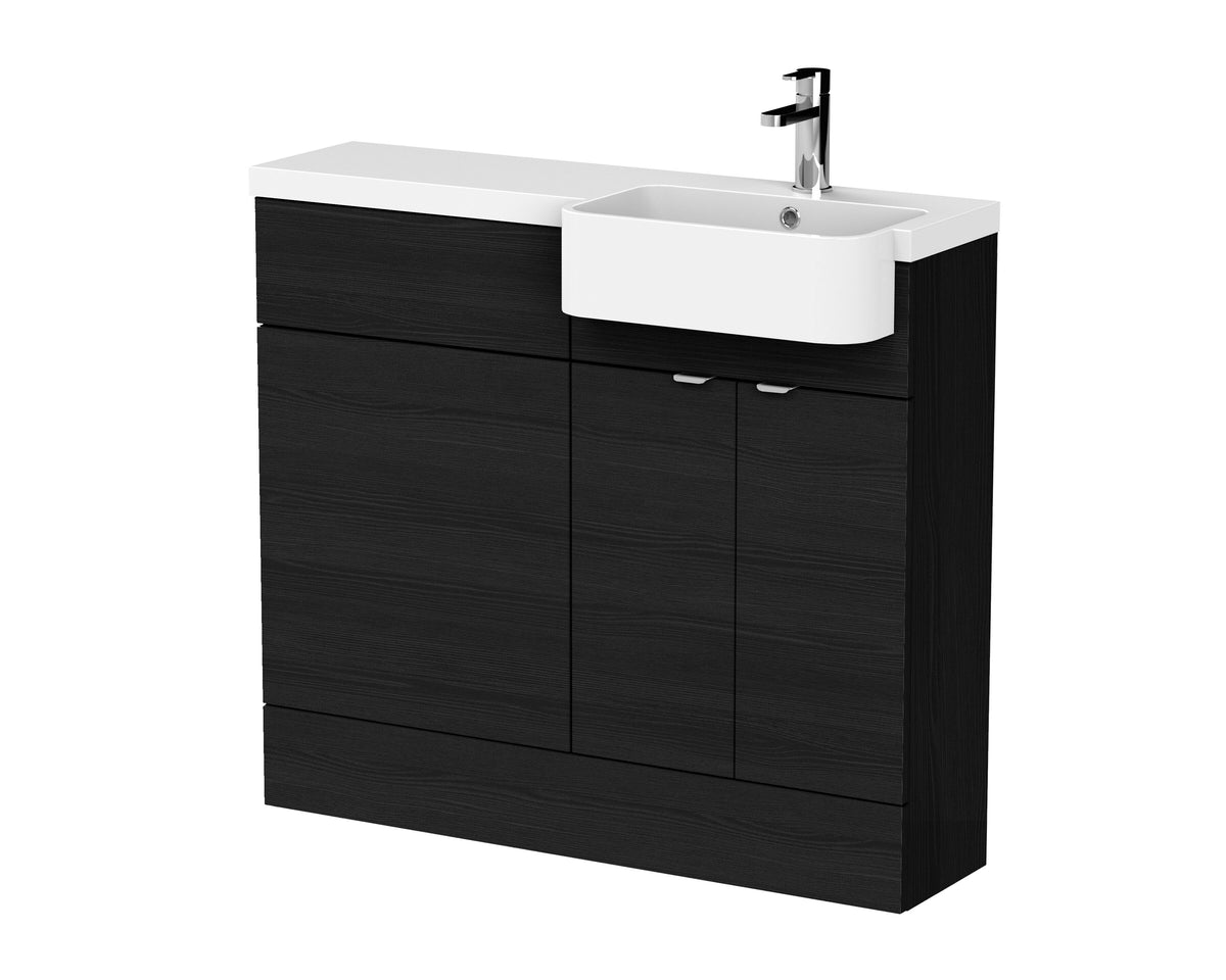 Hudson Reed Fusion 1000mm 2 Door Floor Standing Right-Hand Combination Unit With Polymarble Basin