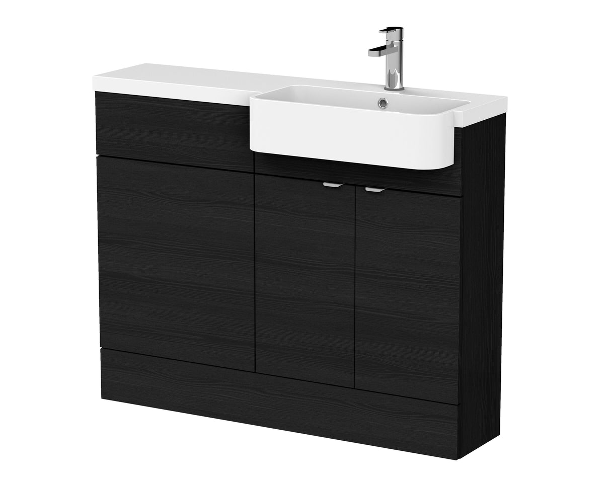 Hudson Reed Fusion 1100mm 2 Door Floor Standing Right-Hand Combination Unit With Polymarble Basin