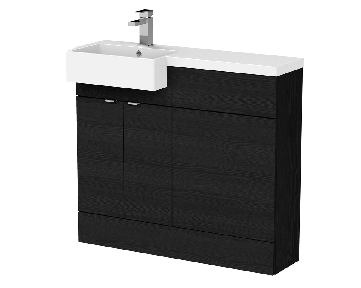 Hudson Reed Fusion 1000mm 2 Door Floor Standing Left-Hand Combination Unit With Polymarble Basin