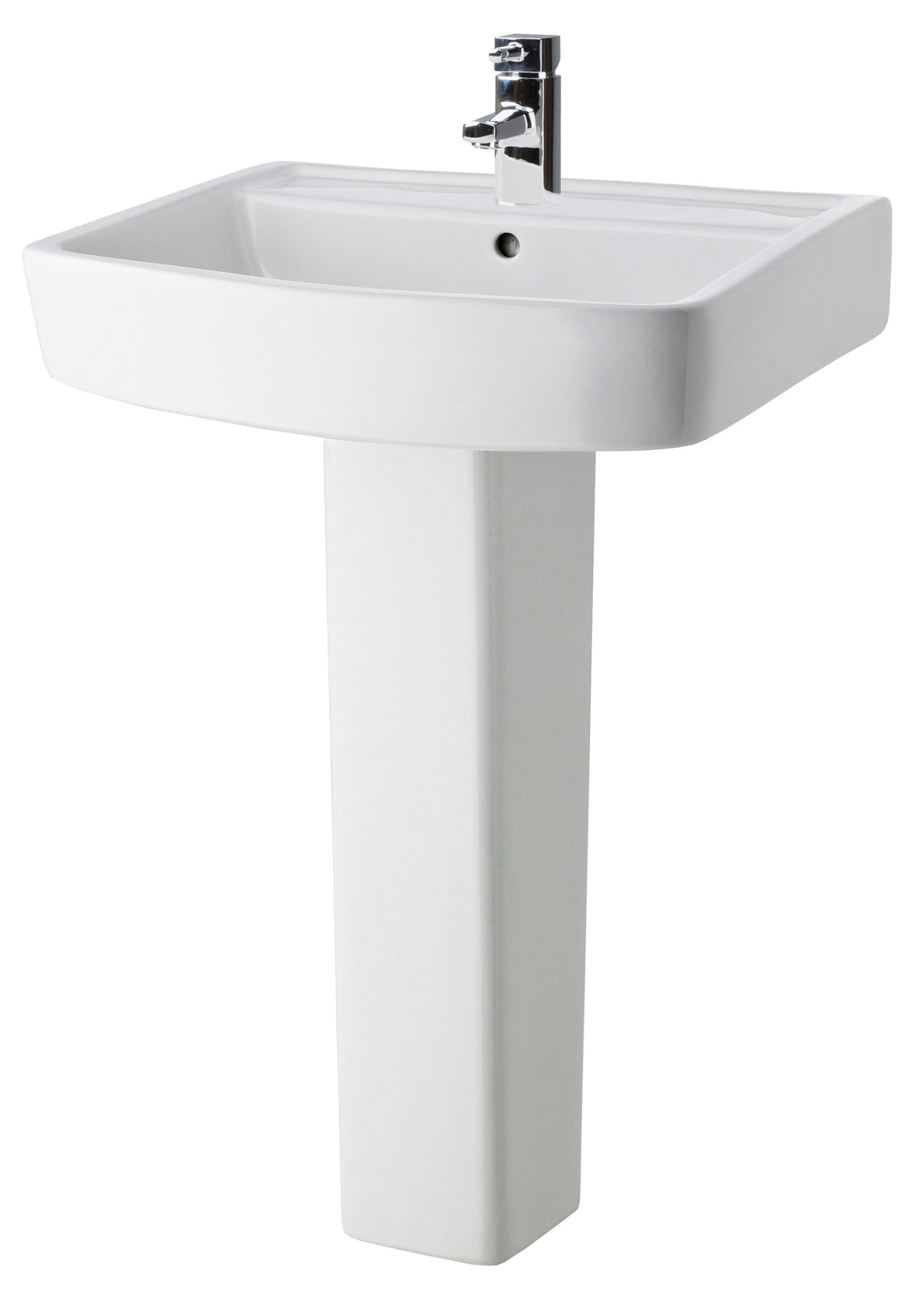 Nuie Bliss 600mm 1 Tap Hole Ceramic Basin & Pedestal