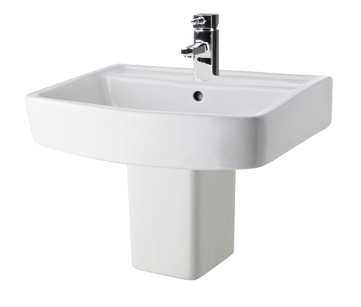Nuie Bliss 1 Tap Hole 520mm Ceramic Basin & Semi Pedestal