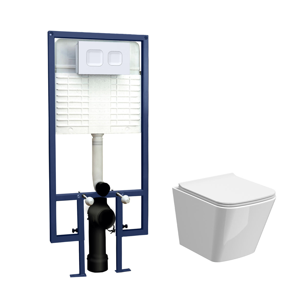 Nuie 5in1 Round Wall Hung Pan & Concealed Cistern With Cistern
