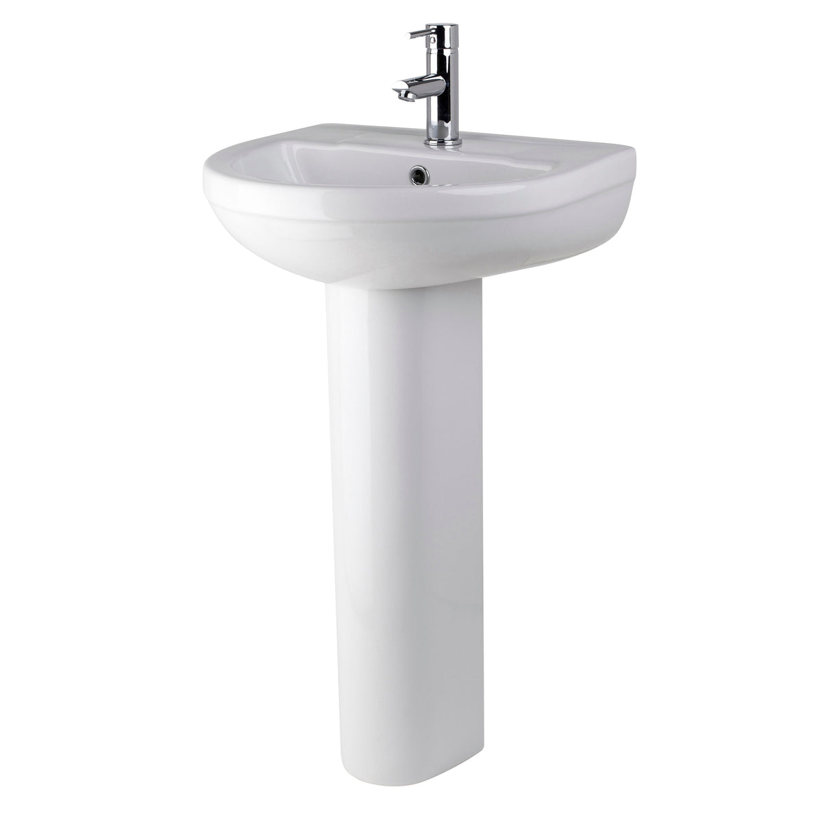 Nuie Harmony 1 Tap Hole 500mm Ceramic Basin & Pedestal