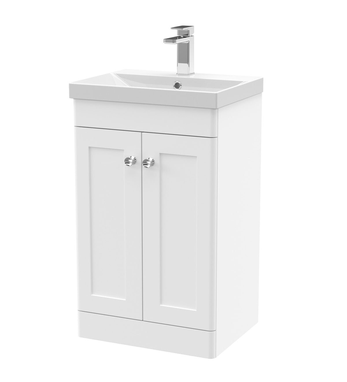 Nuie Classique 500mm 2 Door Floor Standing Vanity Unit With Thin Edge Basin