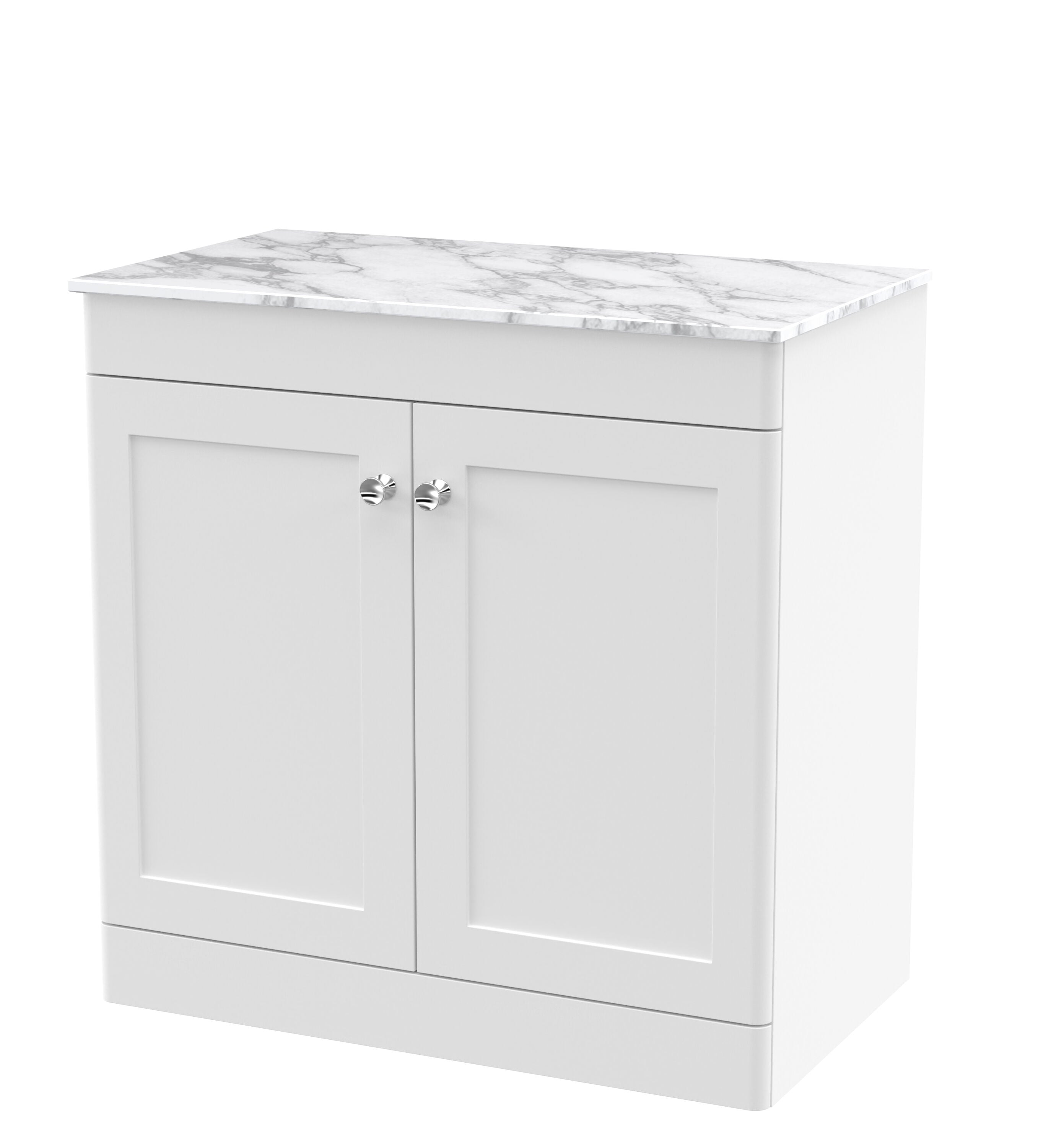 nuie Classique 800mm 2 Door Floor Standing Vanity With Carrara Marble Worktop