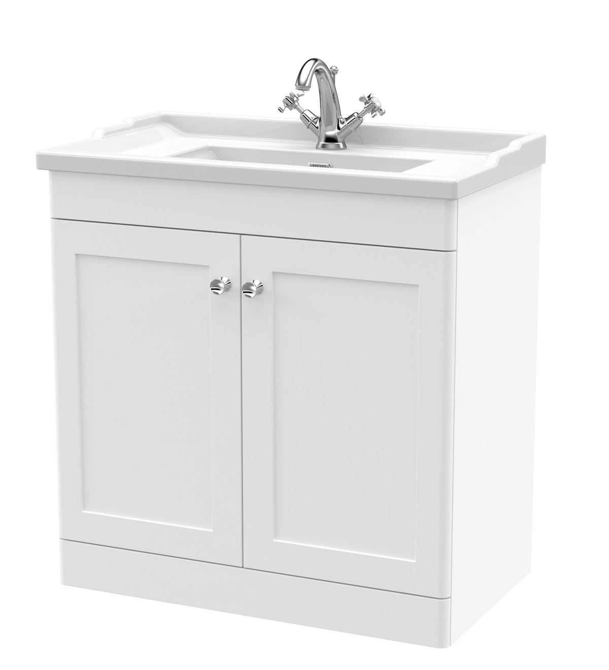 Nuie Classique 800mm 2 Door Floor Standing Vanity Unit With 1 Tap Hole Basin