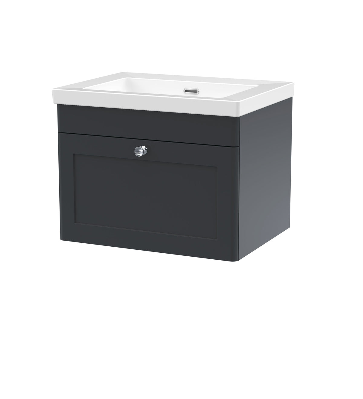 Nuie Classique 600mm 1 Drawer Wall Hung Vanity Unit With Fireclay Basin