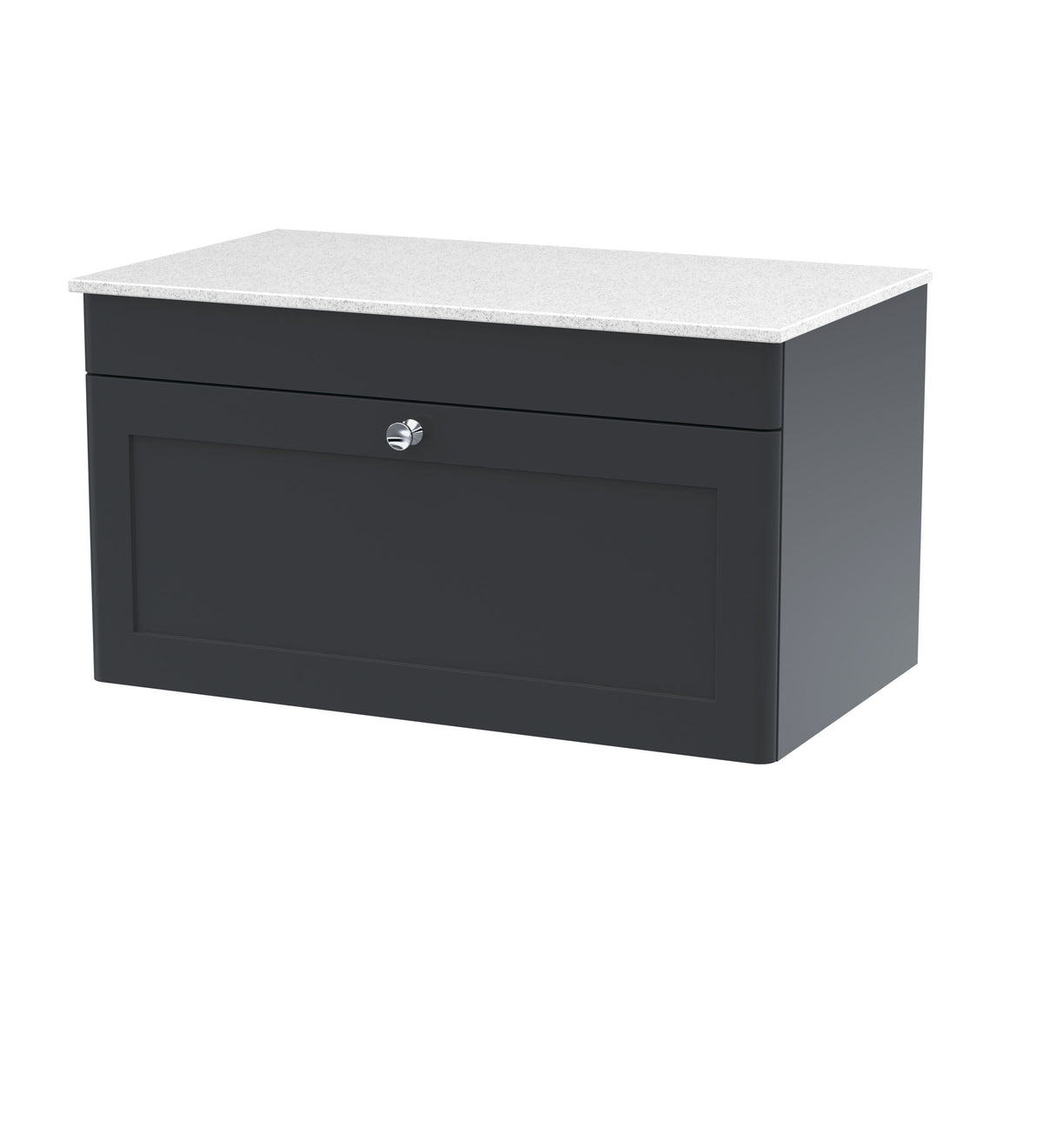 Nuie Classique 800mm 1 Drawer Wall Hung Vanity With White Marble Worktop