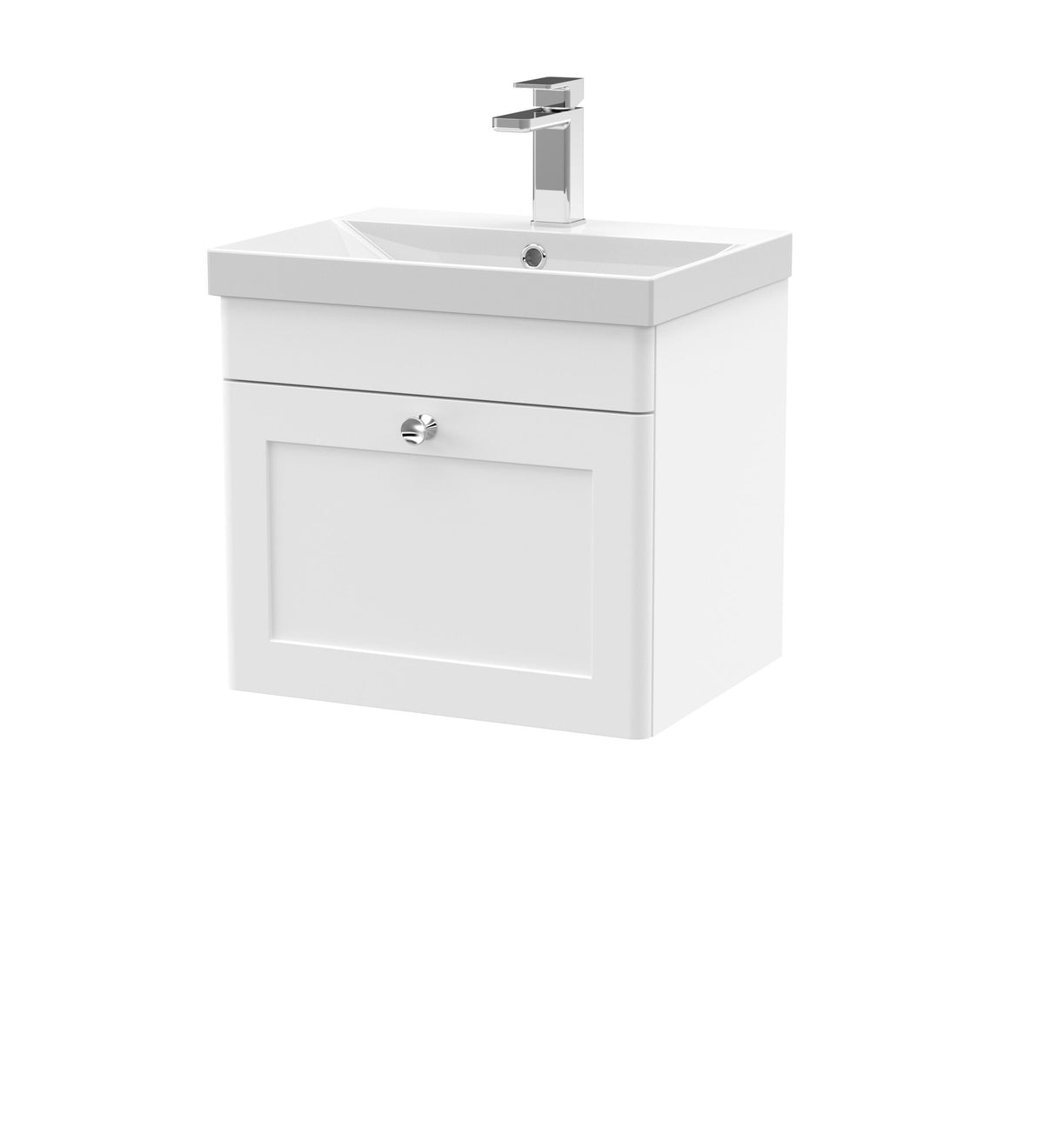 Nuie Classique 500mm 1 Drawer Wall Hung Vanity Unit With Thin Edge Basin