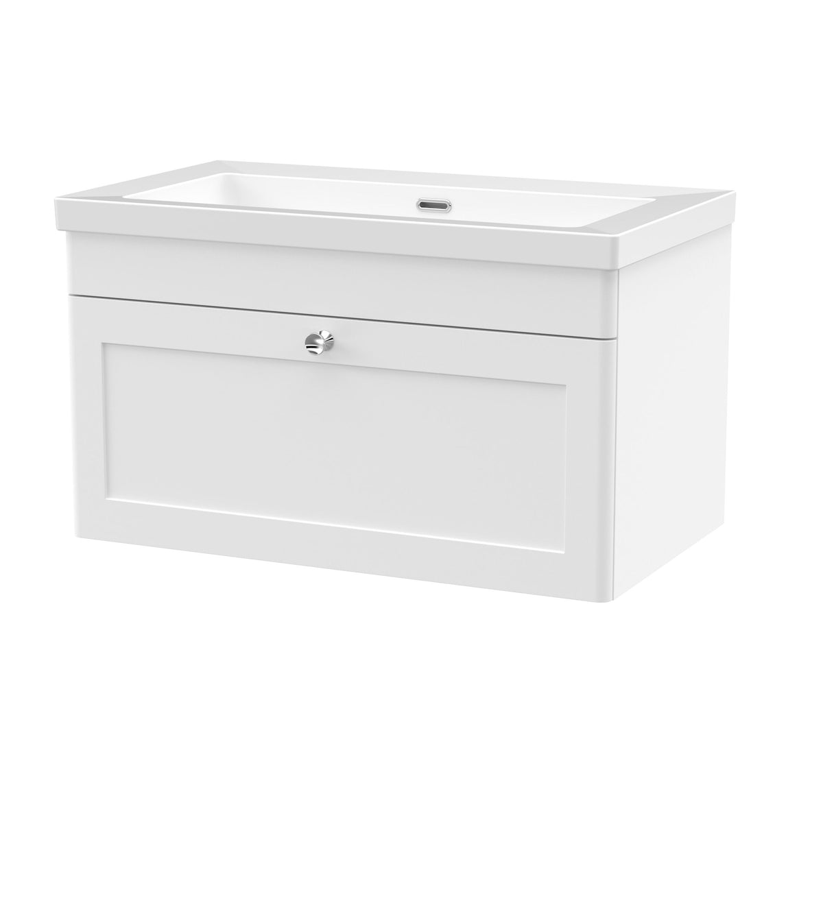 Nuie Classique 800mm 1 Drawer Wall Hung Vanity Unit With Fireclay Basin