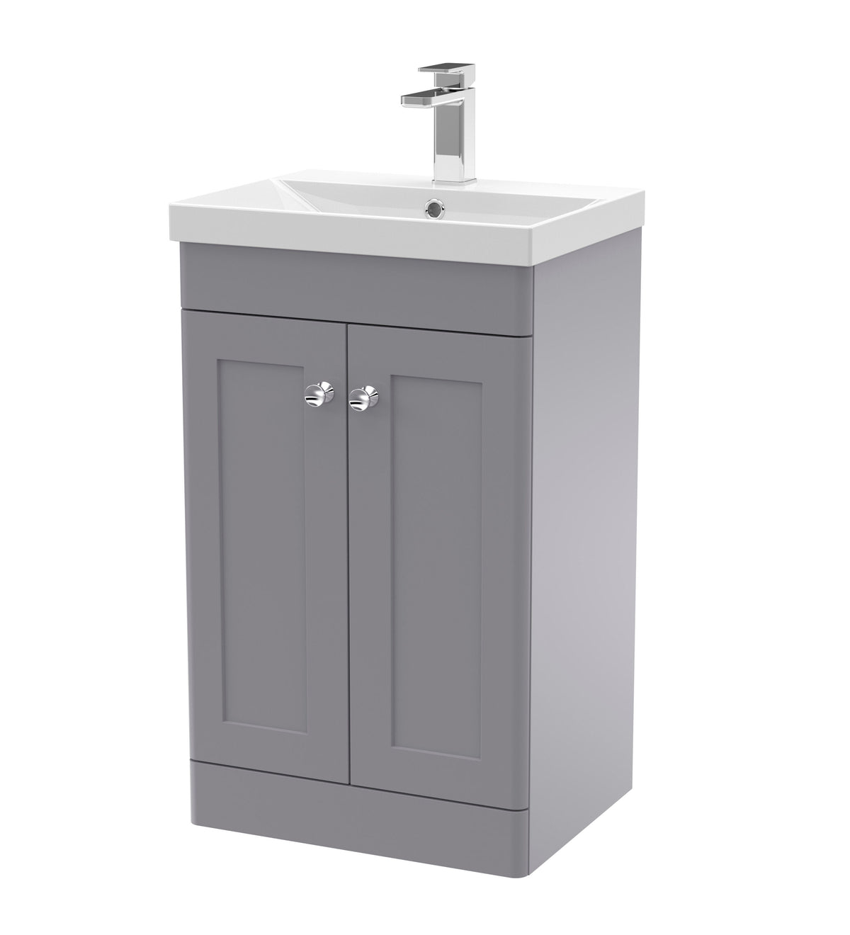 Nuie Classique 500mm 2 Door Floor Standing Vanity Unit With Thin Edge Basin