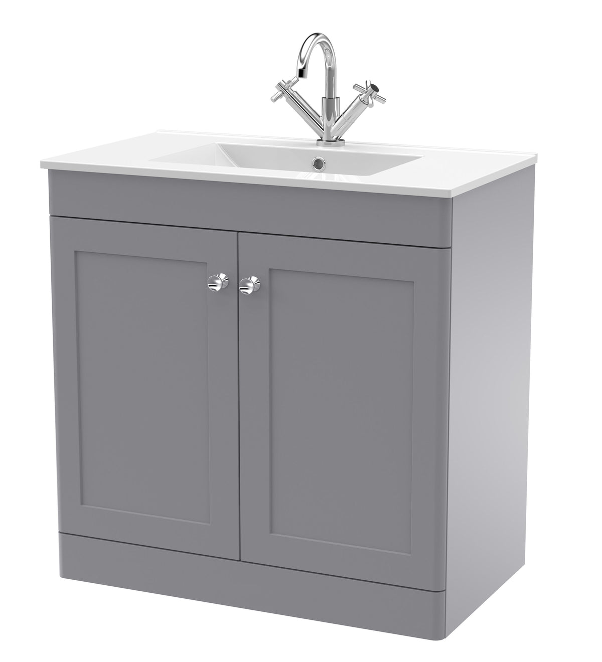 Nuie Classique 800mm 2 Door Floor Standing Vanity Unit With 1 Tap Hole Basin