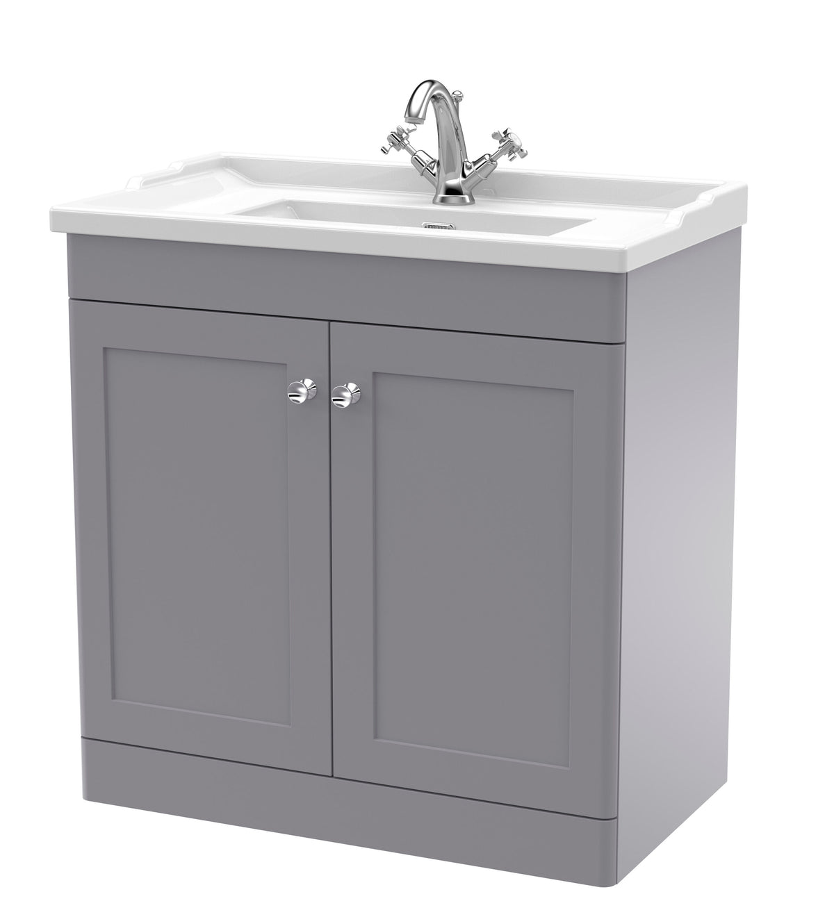 Nuie Classique 800mm 2 Door Floor Standing Vanity Unit With 1 Tap Hole Basin