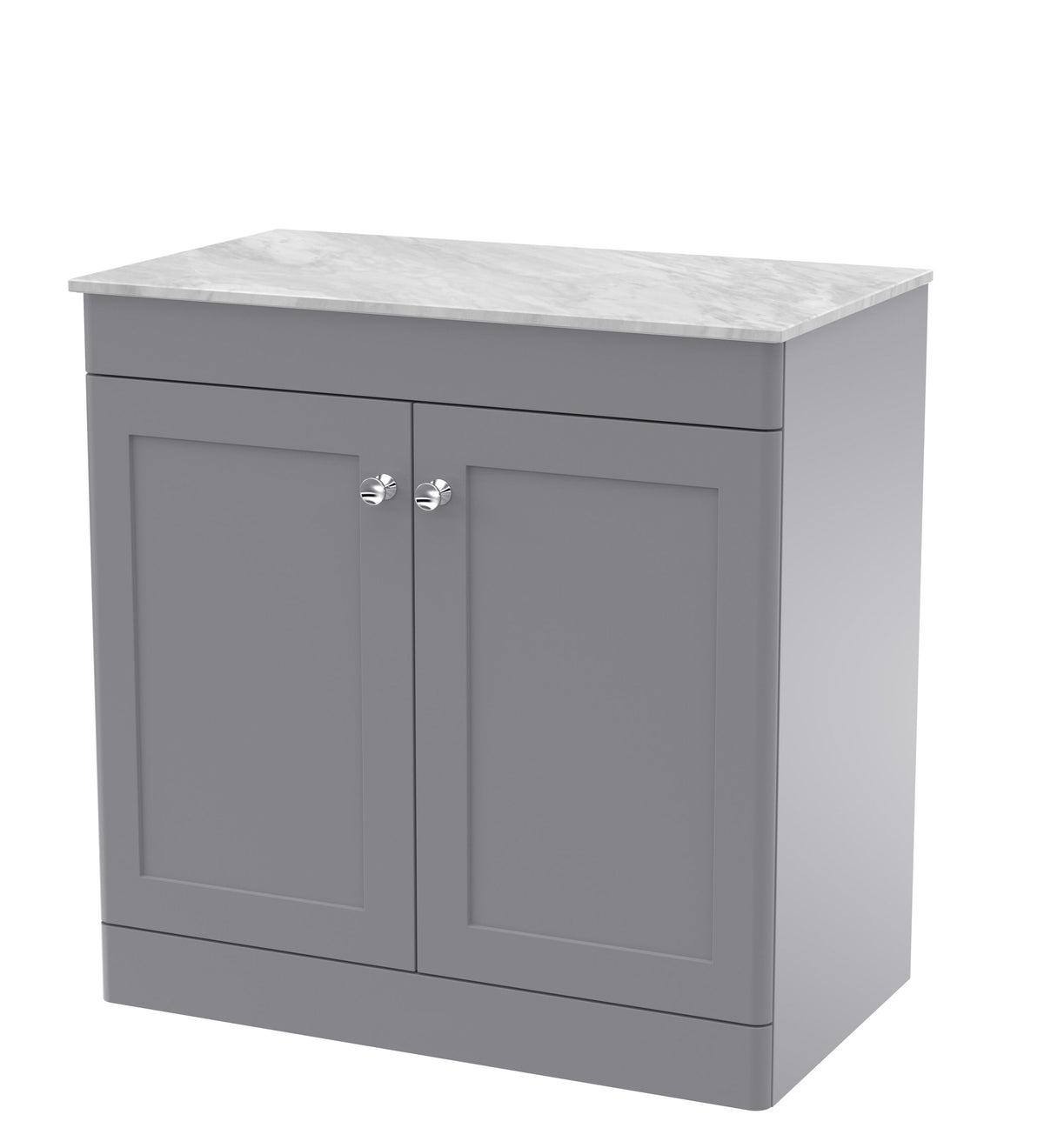 Nuie Classique 800mm 2 Door Floor Standing Vanity Unit With Grey Marble Worktop