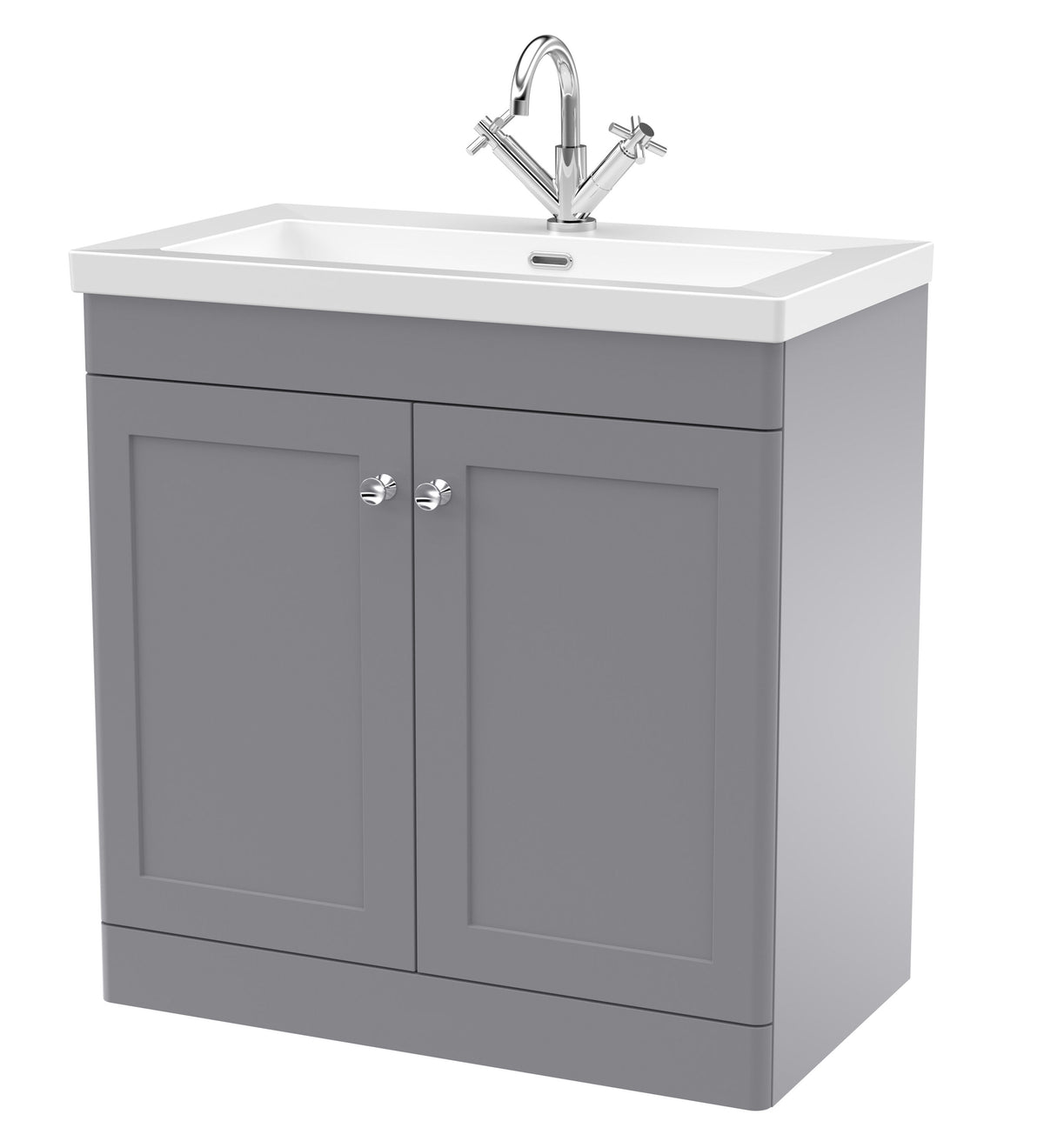Nuie Classique 800mm 2 Door Floor Standing Vanity Unit With 1 Tap Hole Fireclay Basin
