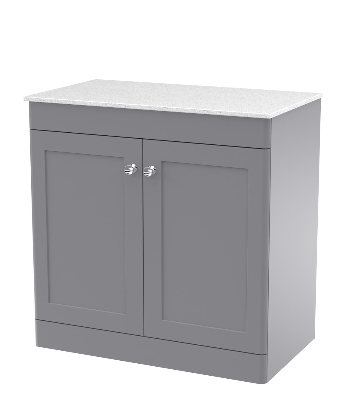 Nuie Classique 800mm 2 Door Floor Standing Vanity Unit With White Marble Worktop
