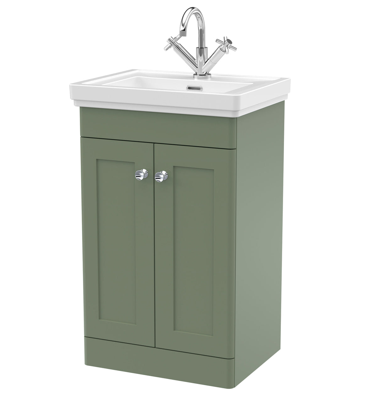 Nuie Classique 500mm 2 Door Floor Standing Vanity Unit With 1 Tap Hole Basin