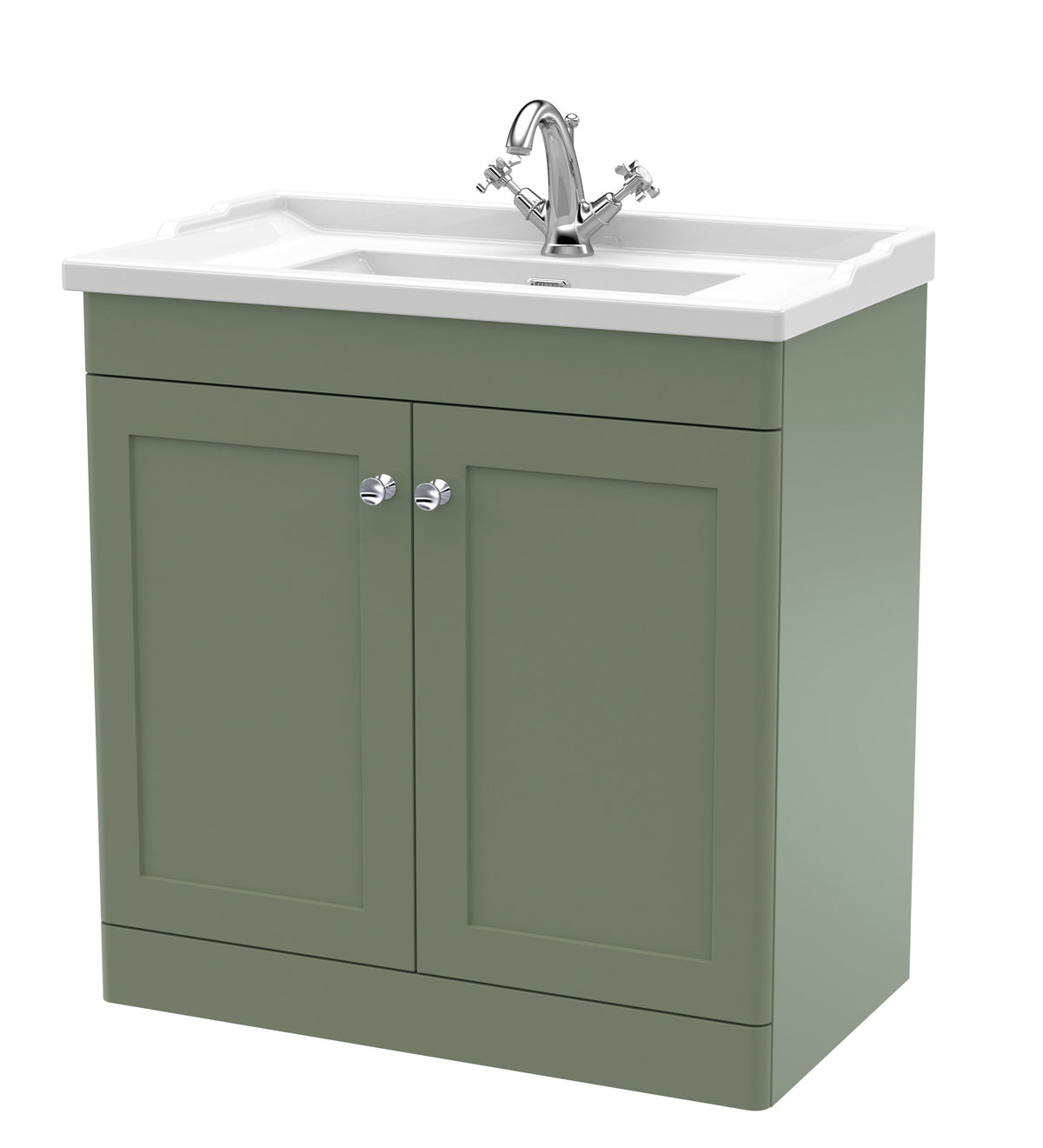 Nuie Classique 800mm 2 Door Floor Standing Vanity Unit With 1 Tap Hole Basin
